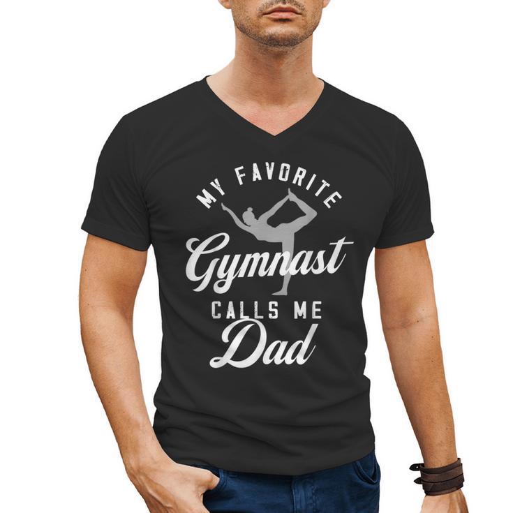 My Favorite Gymnast Calls Me Dad Mat Sports Gymnastics Men's V-Neck T-Shirt