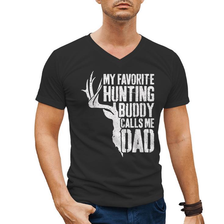 My Favorite Hunting Buddy Calls Me Dad Shirt Men Deer Hunter Men's V-Neck T-Shirt