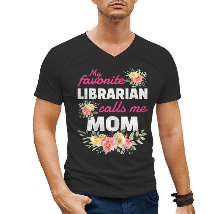 My Favorite Librarian Calls Me Mom Graduation Men's V-Neck T-Shirt