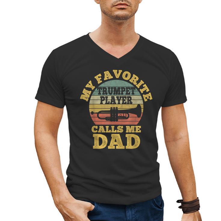 My Favorite Trumpet Player Calls Me Dad Father Vintage Men's V-Neck T-Shirt