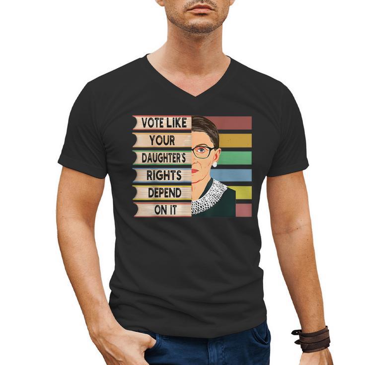 Feminist Ruth Bader Ginsburg RBG Quote Girl With Book Women Men's V-Neck T-Shirt