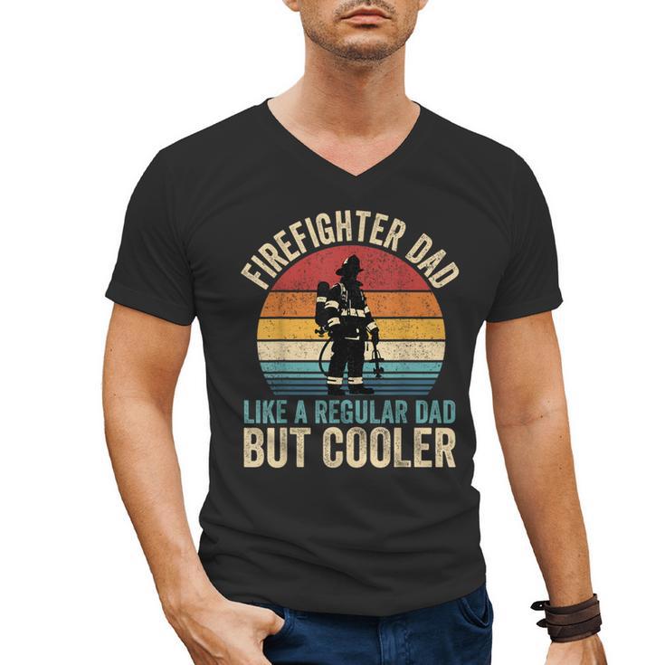 Firefighter Dad Like Regular Dad But Cooler Father's Day Men's V-Neck T-Shirt