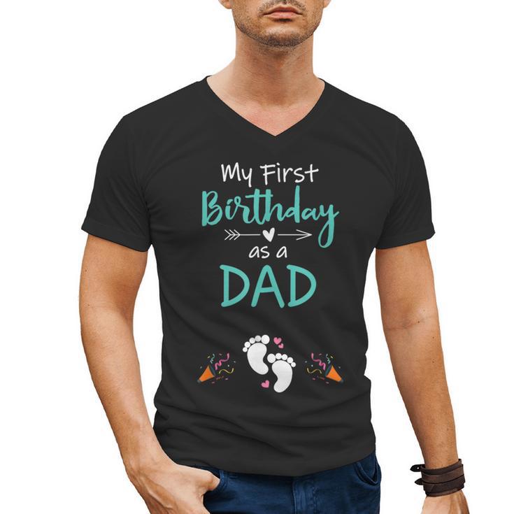 My First Birthday As a Dad Pregnancy Announcement Men's V-Neck T-Shirt