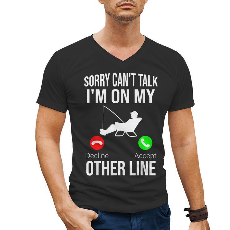 Fishing Dad Men Reel Cool Fish Bass Fishing Men's V-Neck T-Shirt