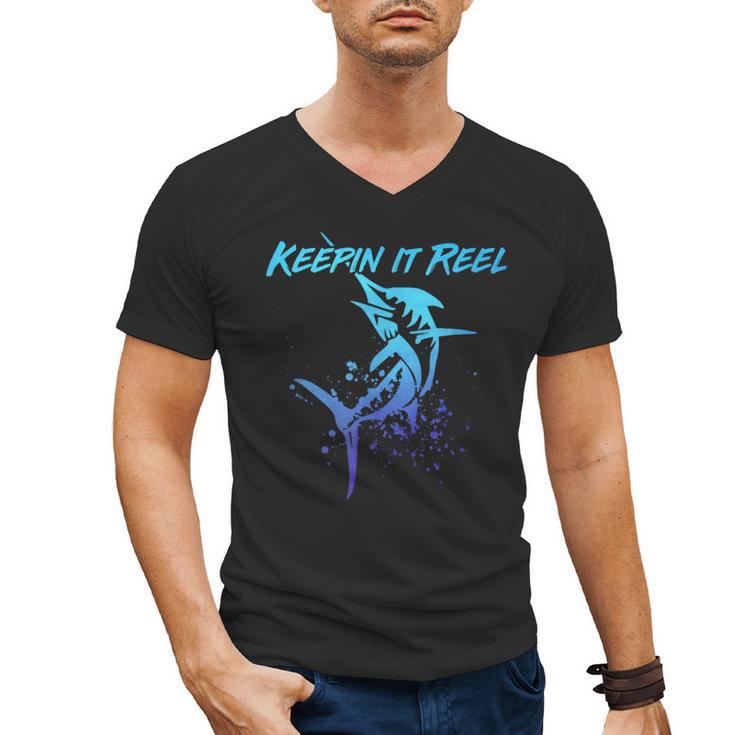 Fishing Keepin IT Reel Marlin Sport Fishermen Men Dad Men's V-Neck T-Shirt