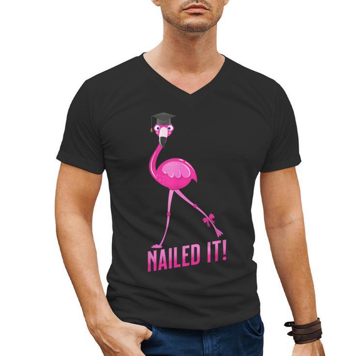 Flamingo Nailed It Graduation Flamingo Men's V-Neck T-Shirt