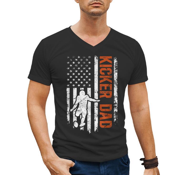 Football Kicker Dad Of A Football Kicker Father US Flag Men's V-Neck T-Shirt