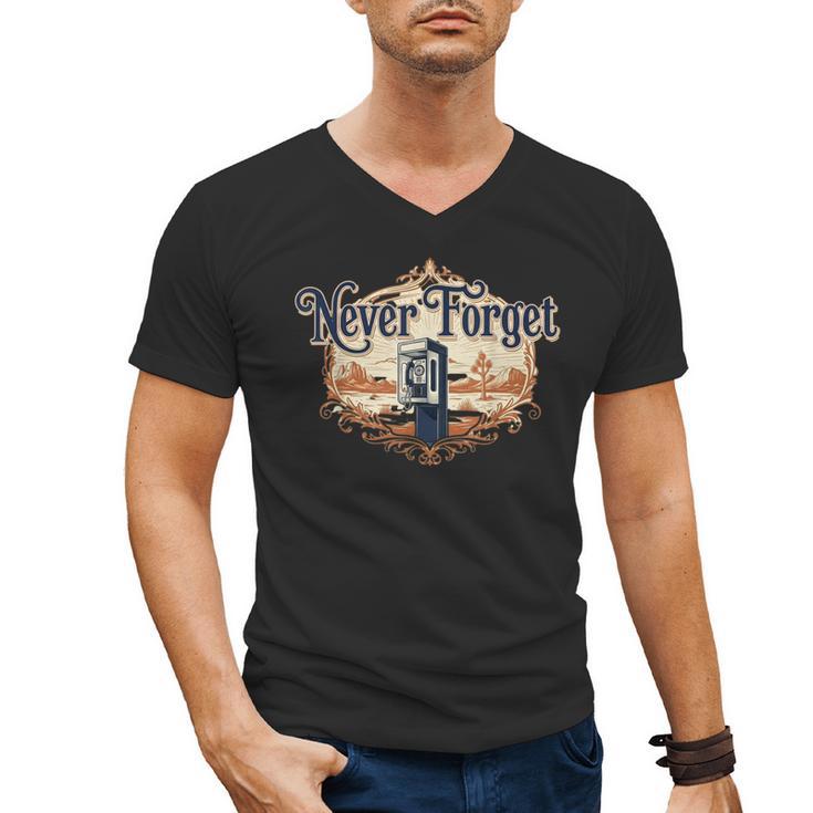 Never Forget Payphones – Retro Humor Nostalgia Graphic Men's V-Neck T-Shirt