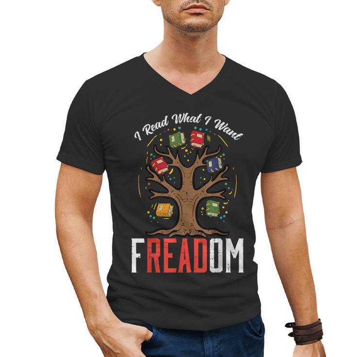 Freadom Tree Read Reading Librarian Book Across America Men's V-Neck T-Shirt