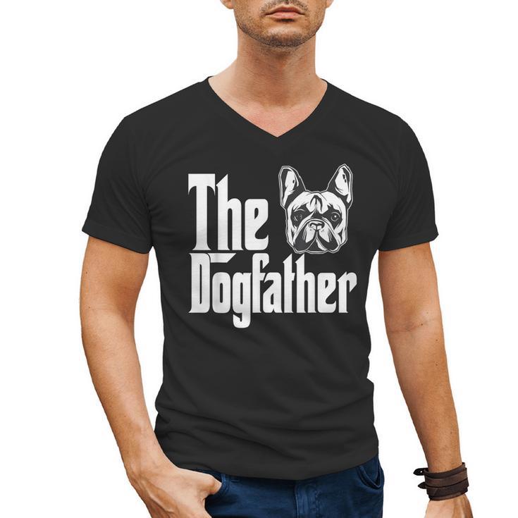 French Bulldog Dog Dad Dogfather Dogs Daddy Father Men's V-Neck T-Shirt