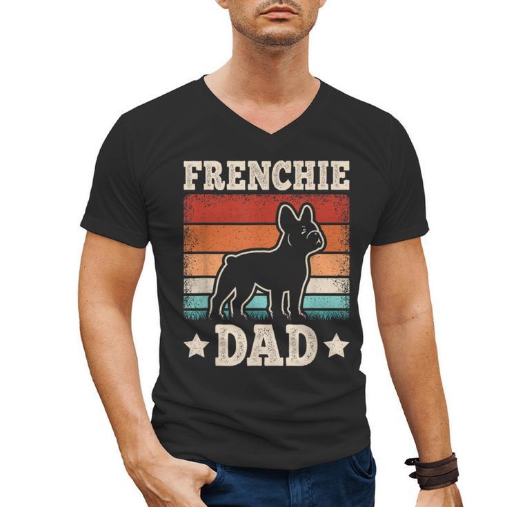 Frenchie Dad Retro French Bulldog Lover Daddy Men Men's V-Neck T-Shirt