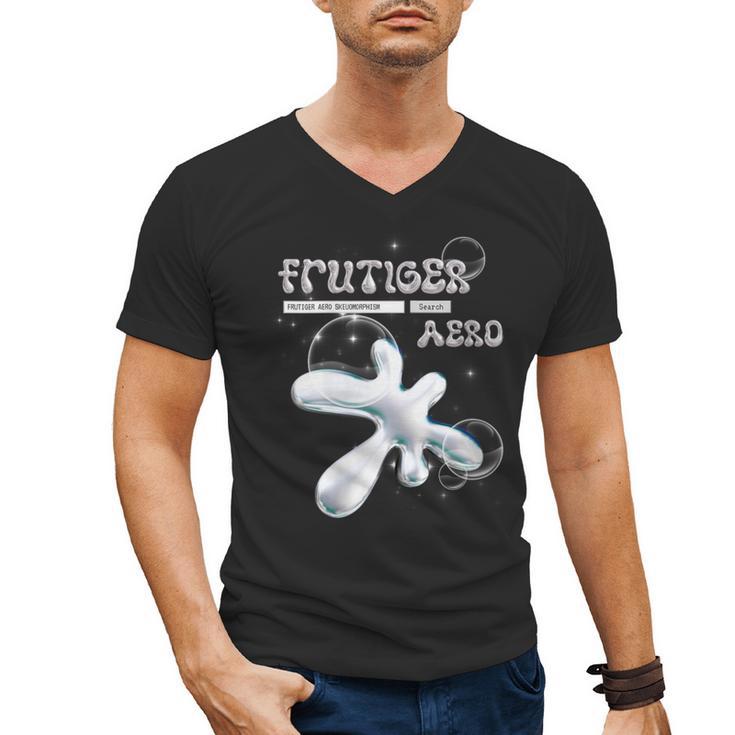 Frutiger Aero Y2K Fashion Trends Statement Piece Tech Orb Men's V-Neck T-Shirt