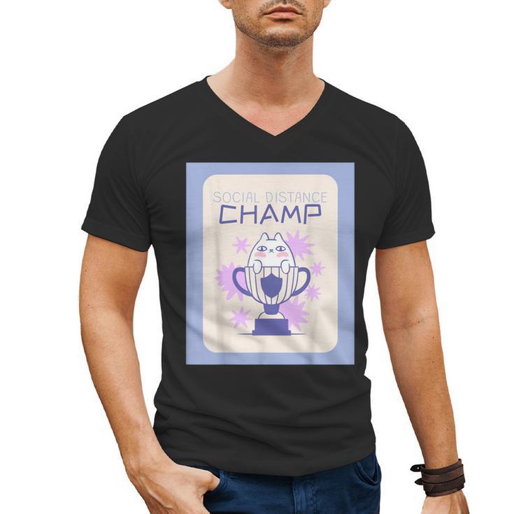 Fun Cute Introvert Cat Character Trophy For Men Women Men's V-Neck T-Shirt
