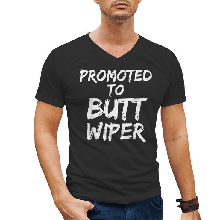 Fun New Dad Joke Baby Shower Gag Promoted To Butt Wiper Men's V-Neck T-Shirt