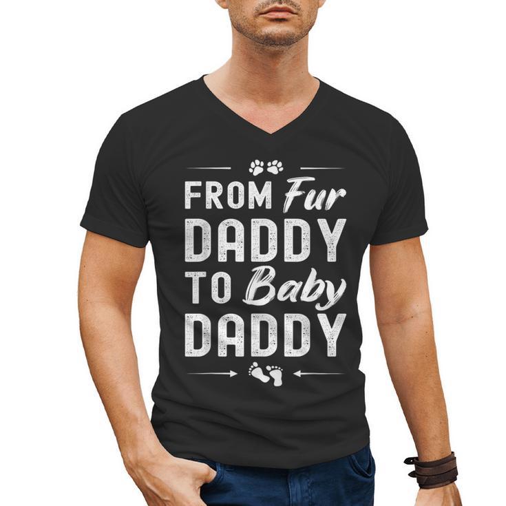 From Fur Daddy To Baby Daddy Dog Dad Fathers Pregnancy Small Men's V-Neck T-Shirt