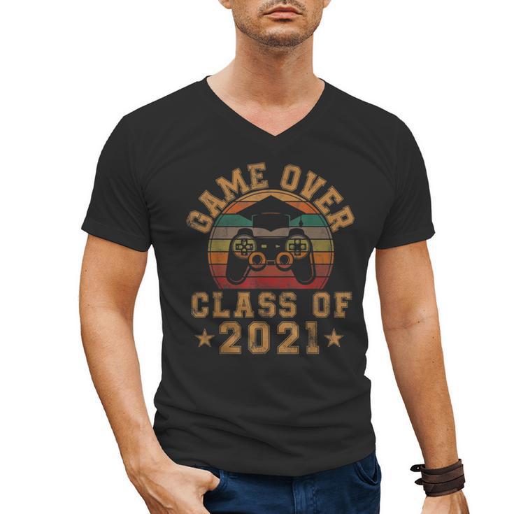 Game Over Class Of 2021 Senior 21 Graduation Video Gamer Men's V-Neck T-Shirt