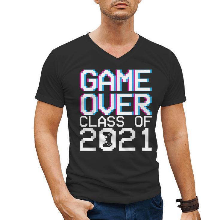Game Over Class Of 2021 Video Games Graduation Gamer Men's V-Neck T-Shirt