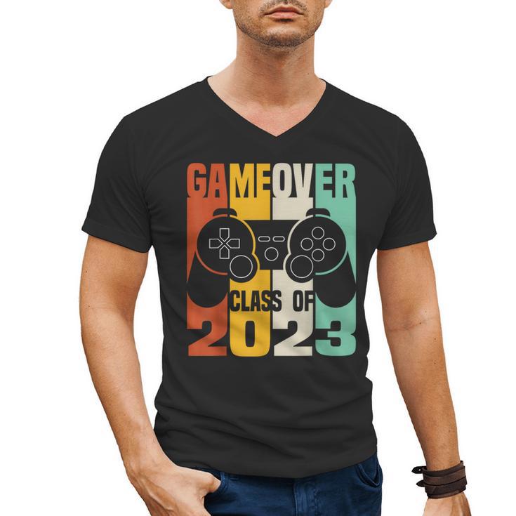 GAME OVER Class Of 2023 Video Games Vintage Graduation Gamer Men's V-Neck T-Shirt