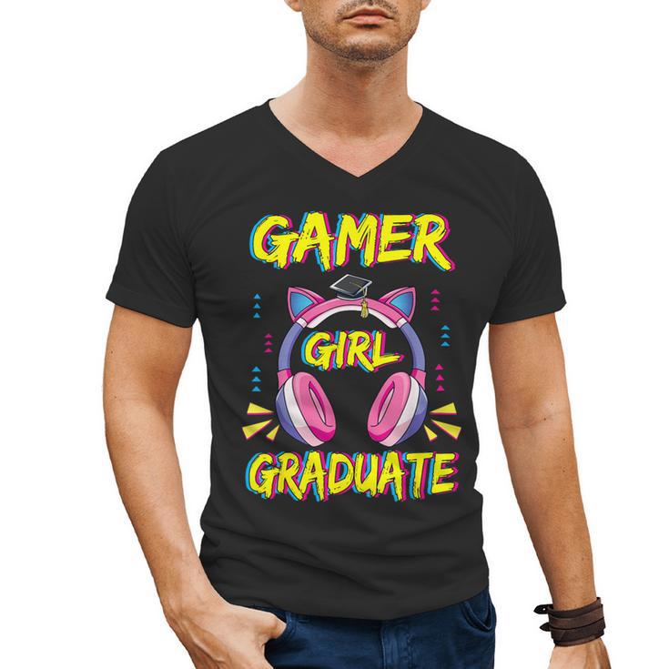 Gamer Girl Graduate Shirt Girls Kids Gamer Graduation Men's V-Neck T-Shirt