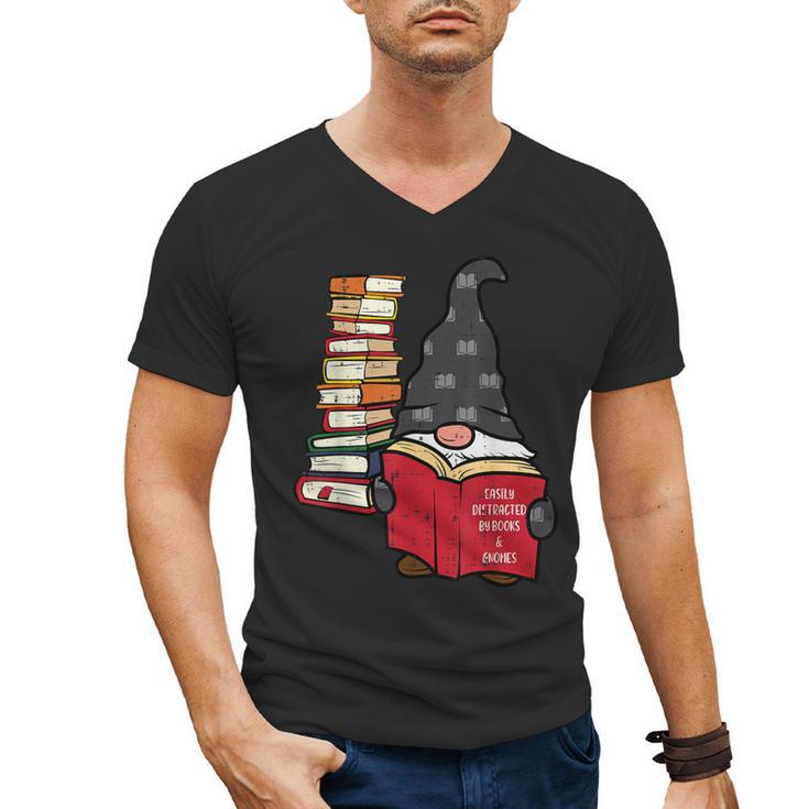 Gnome Read Reading Book Librarian Across America Women Kids Men's V-Neck T-Shirt