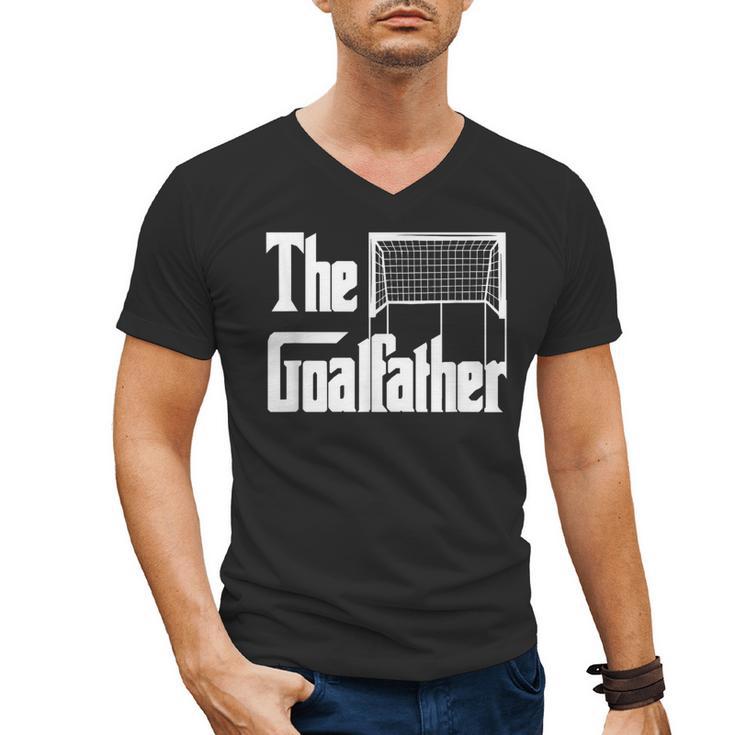 The Goalfather Dad Soccer Goalkeeper Goalie Coach Footballer Men's V-Neck T-Shirt
