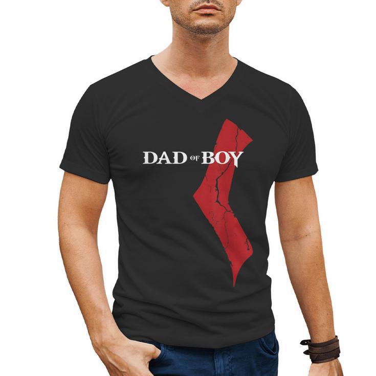 God Of Boy Dad Video Game Tshirt Father's Day Edition Men's V-Neck T-Shirt