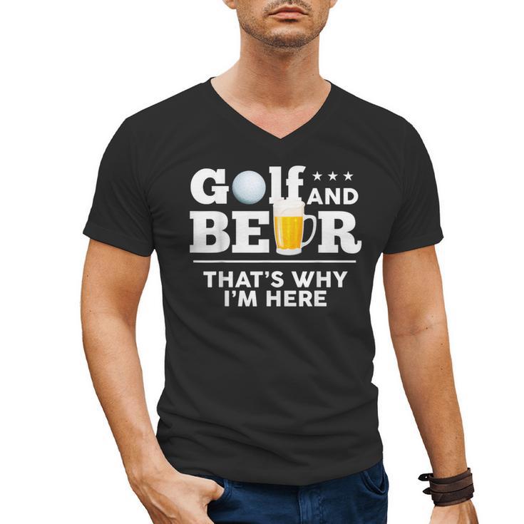 Golf And Beer Joke Dad Fathers Day Drinking Birthday Small Men's V-Neck T-Shirt