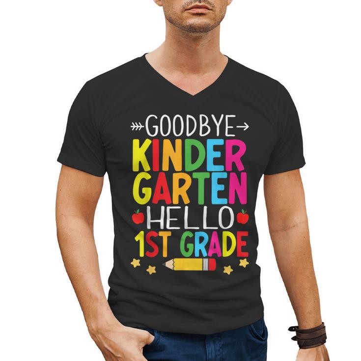 Goodbye Kinder Garten Hello 1st Grade Graduation 2024 Men's V-Neck T-Shirt