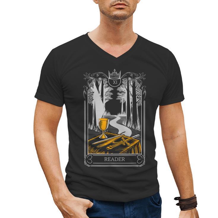 Gothic Book Lover Skeleton Men's V-Neck T-Shirt