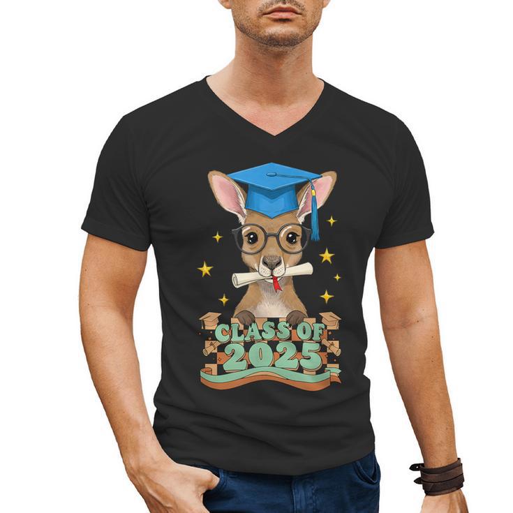 Graduate Kangaroo Class Of 2025 Kids Graduation Men's V-Neck T-Shirt