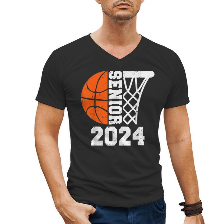 Graduate Senior Class Of 2024 Basketball Player Graduation Men's V-Neck T-Shirt
