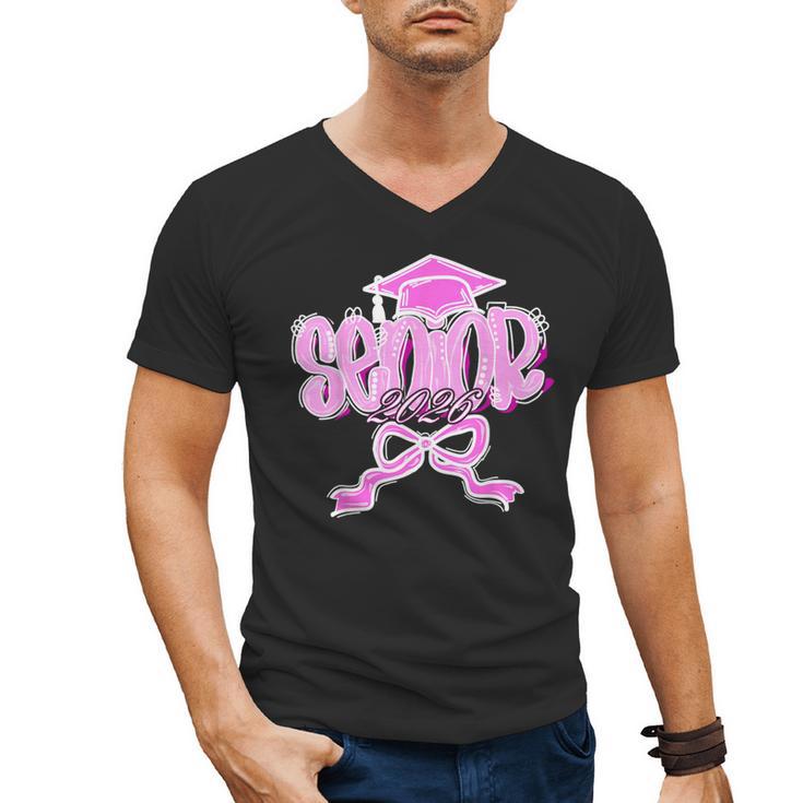 Graduation 2026 Senior 2026 Class Of 2026 Coquette Pink Girl Men's V-Neck T-Shirt