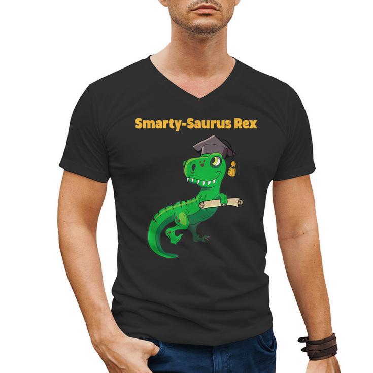 Graduation Dinosaur Smarty Saurus Rex Diploma Dinosaur Men's V-Neck T-Shirt