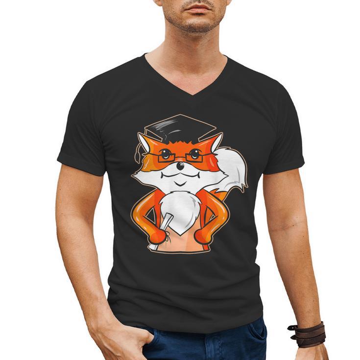 Graduation Fox School Bachelor Master Doctor Study Men's V-Neck T-Shirt