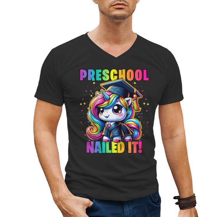 Graduation Preschool Unicorn Nailed It Pre-K Girls Grad Men's V-Neck T-Shirt