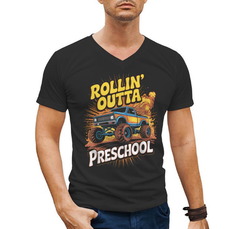 Graduation Rollin' Outta Preschool Monster Truck Boys Pre-K Men's V-Neck T-Shirt