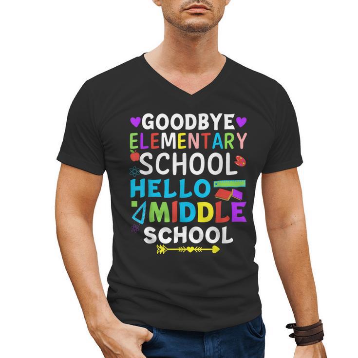 Graduation Shirt For 5th Grader Goodbye Hello Middle School Men's V-Neck T-Shirt