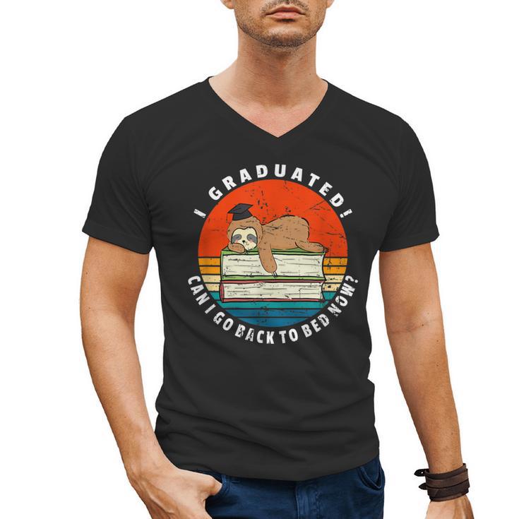 Graduation Sloth Can I Go Back To Bed Now Vintage Men's V-Neck T-Shirt