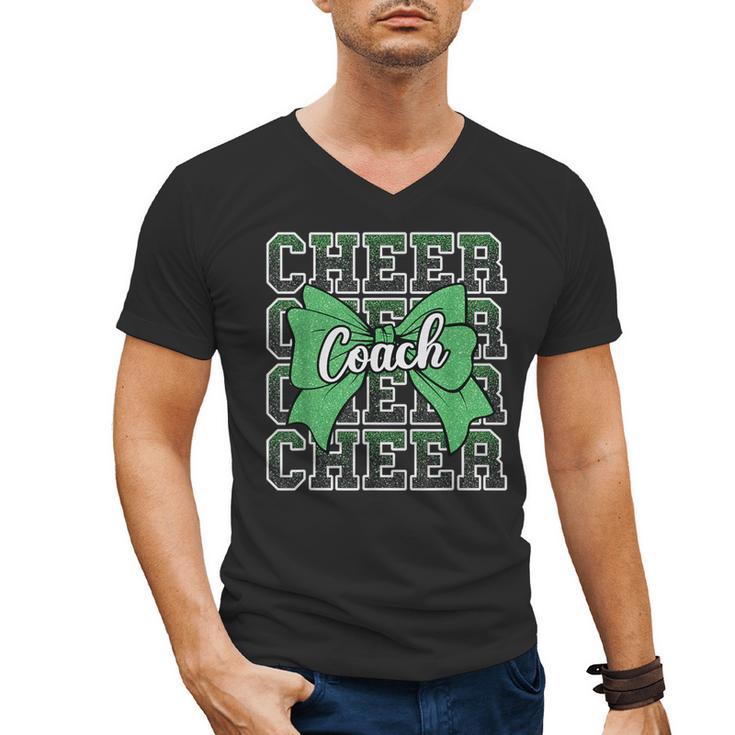 Green Sport Loud Proud Cheer Coach Dad Father's Day Men's V-Neck T-Shirt