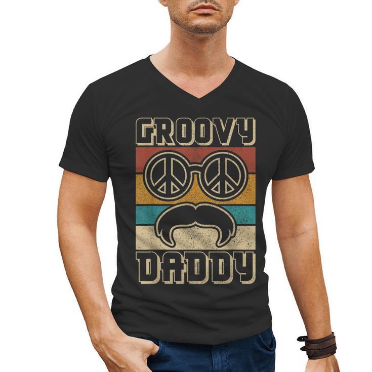 Groovy Daddy 60s Outfit 70s Themed Party Costume Dad Hippie Men's V-Neck T-Shirt