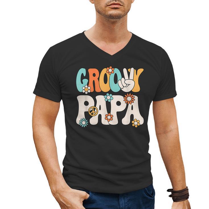 Groovy Papa Dad Retro Hippie 60s 70s Party Outfit Men Men's V-Neck T-Shirt