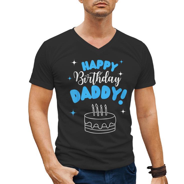 Happy Birthday Daddy Dad Birthday Bday Costume Family Party Men's V-Neck T-Shirt