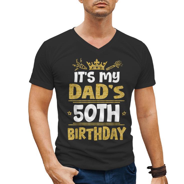 Happy It's My Dad's 50th Birthday 1975 50 Years Old Men's V-Neck T-Shirt