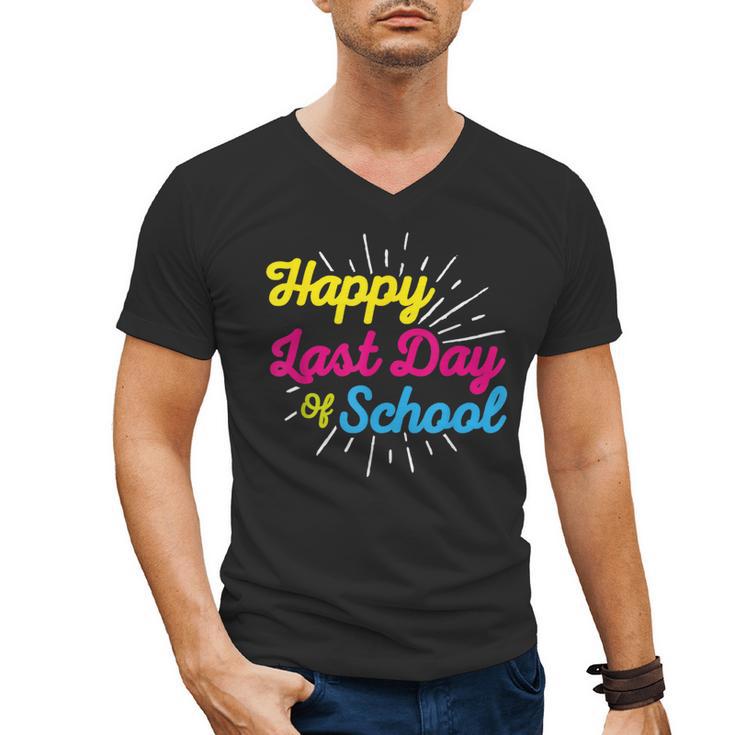 Happy Last Day Of School Graduation Teacher Students Men's V-Neck T-Shirt