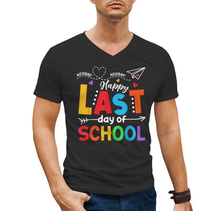 Happy Last Day Of School Teacher Women Student Graduation Men's V-Neck T-Shirt