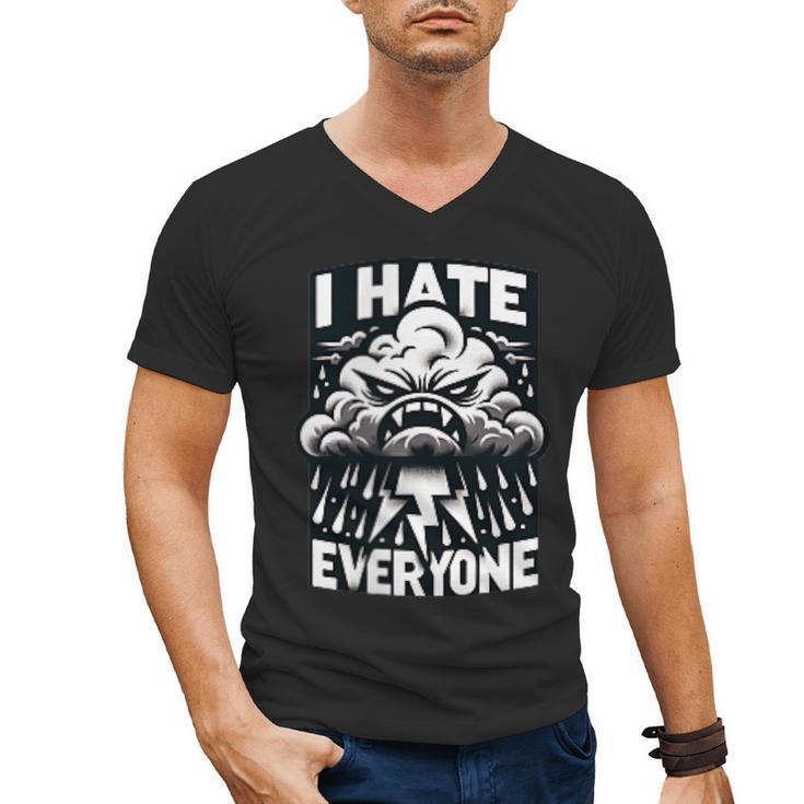 I Hate Everyone Introvert Anti-Social Dark Humor Men's V-Neck T-Shirt