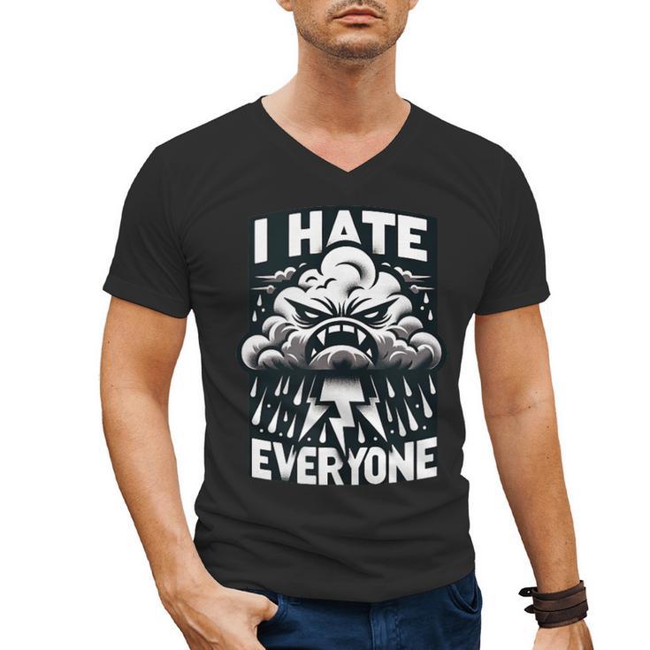 I Hate Everyone Introvert Anti-Social Dark Humor Men's V-Neck T-Shirt