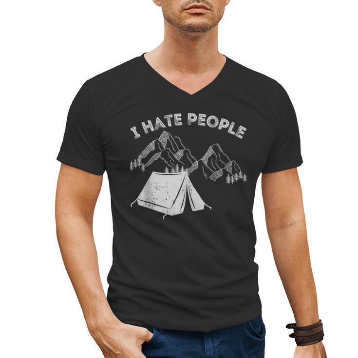 I Hate People Introvert Sarcastic I Love Camping Men's V-Neck T-Shirt