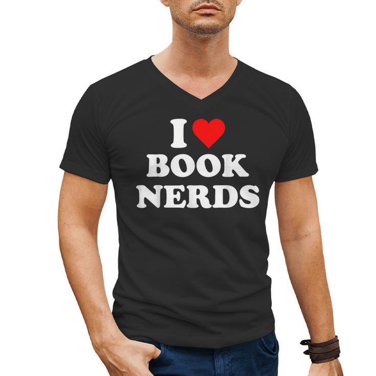 I Heart Book Nerds Book Readers Cute Men's V-Neck T-Shirt