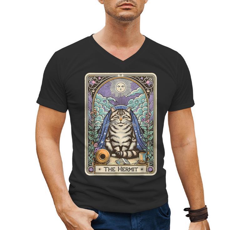 The Hermit Cat Tarot Card Introvert By Georgi Men's V-Neck T-Shirt